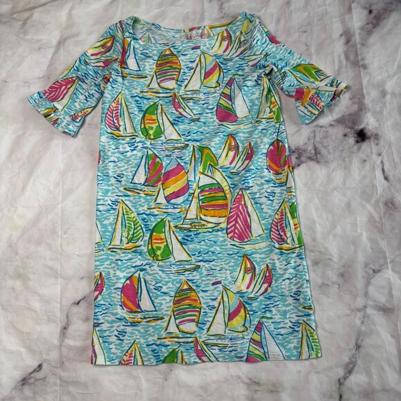 Lilly Pulitzer Dresses & Skirts - Lilly Pulitzer Sailboat Shift Dress Women’s XS Blue Summer Mini